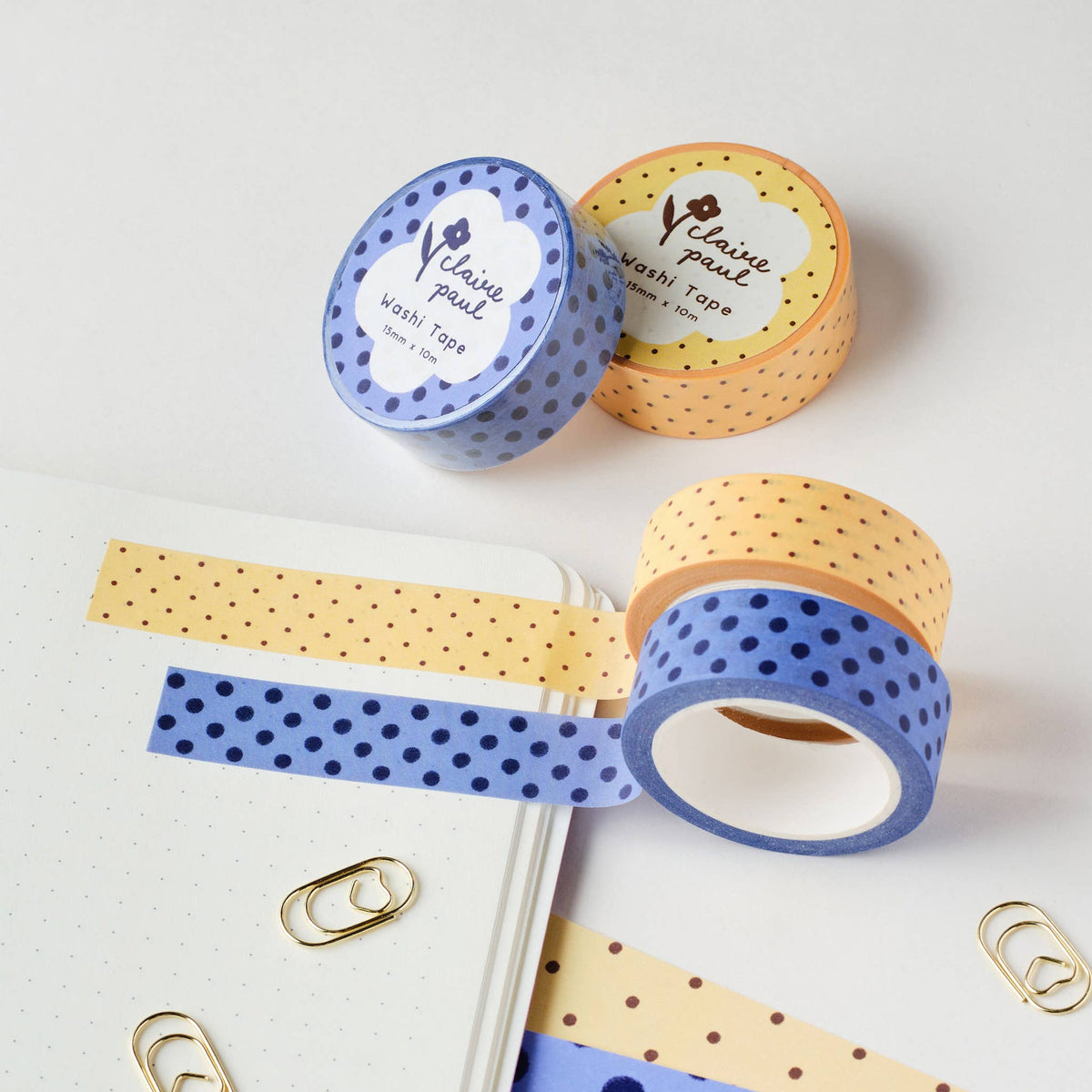 Yellow & Brown Polka Dots Washi Tape
