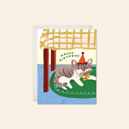Cat Mouse Birthday Card