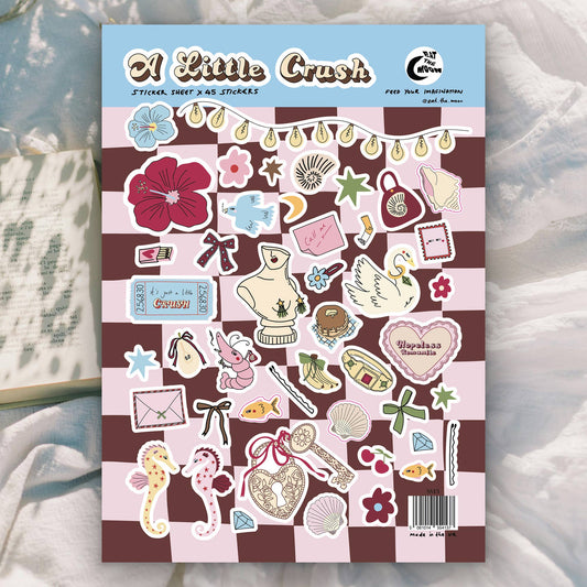 A Little Crush A5 Sticker Sheet