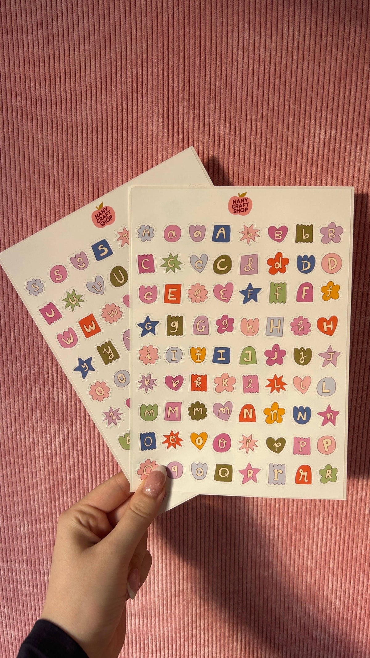 Multicolored Alphabet Sticker Sheet