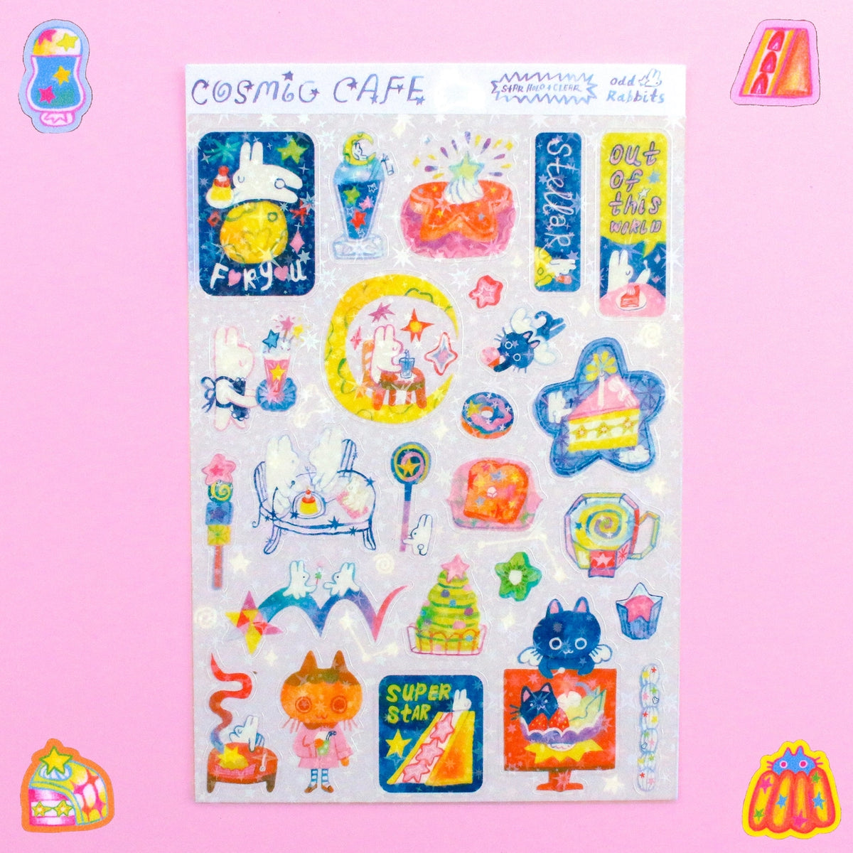 Cosmic Cafe Glitter Sticker Sheet