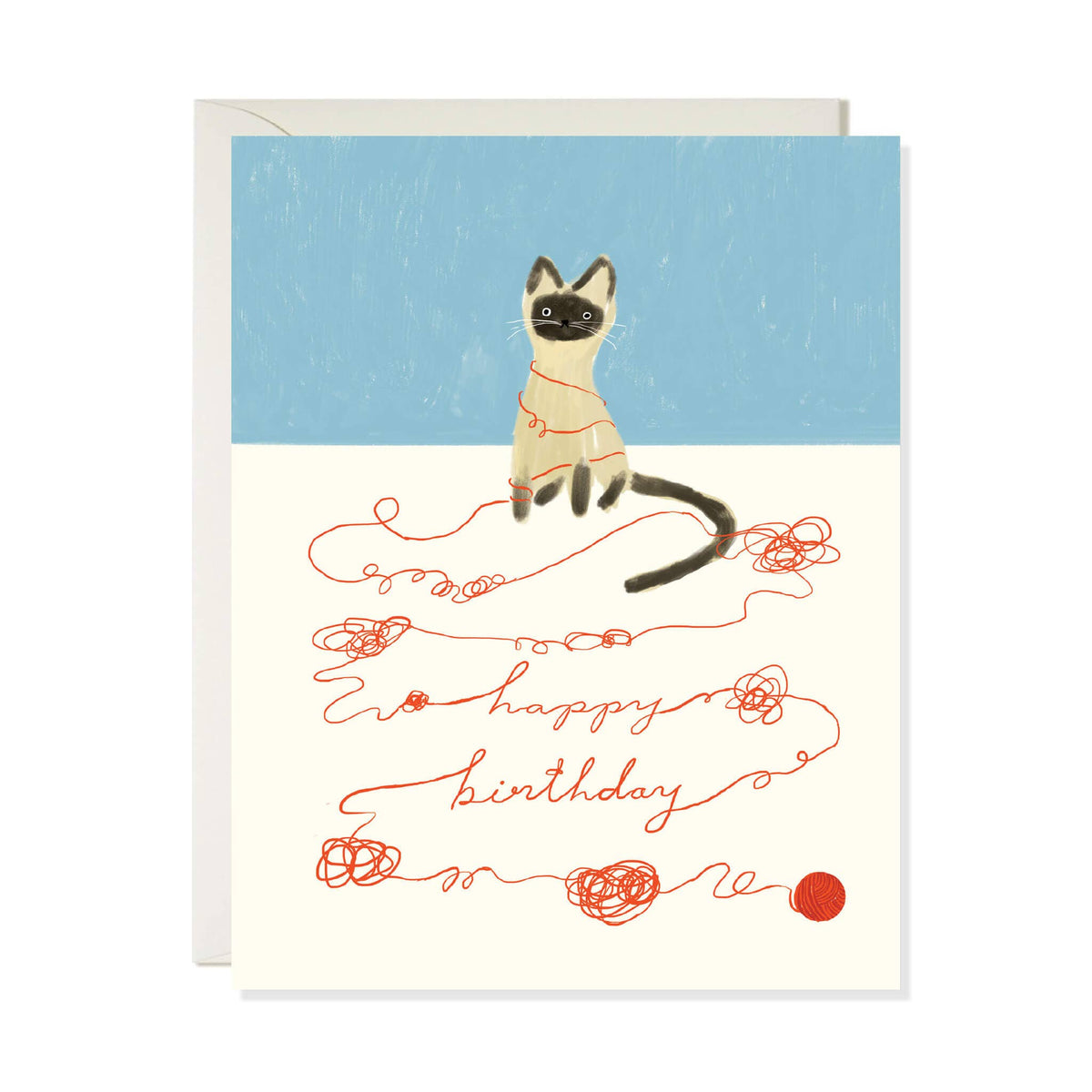 Cat String Birthday Card