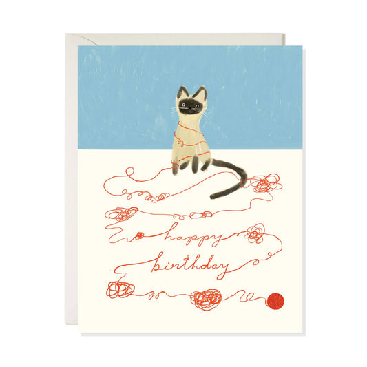 Cat String Birthday Card