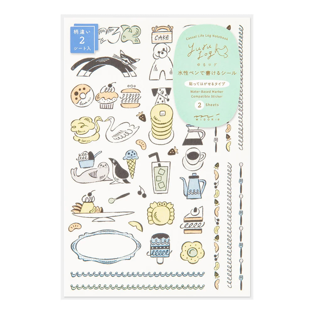 Yuru Log Sweets and Animals Sticker Sheet
