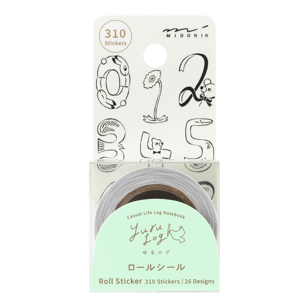 Yuru Log Numbers Sticker Roll