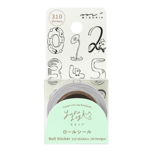 Yuru Log Numbers Sticker Roll