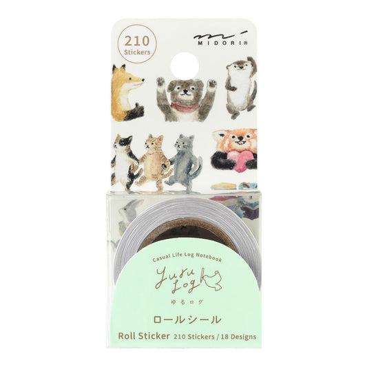 Yuru Log Animal Emotions Sticker Roll