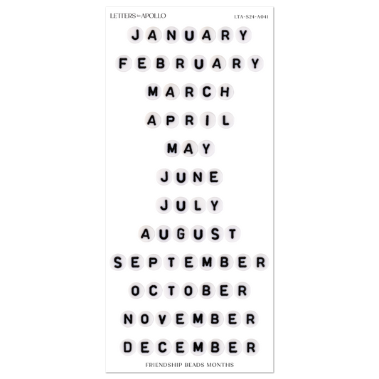 Friendship Bead Months