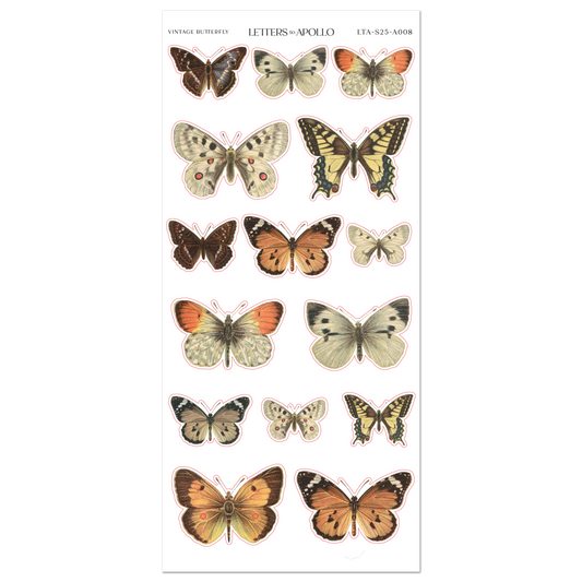 Vintage Butterfly Sticker Sheet