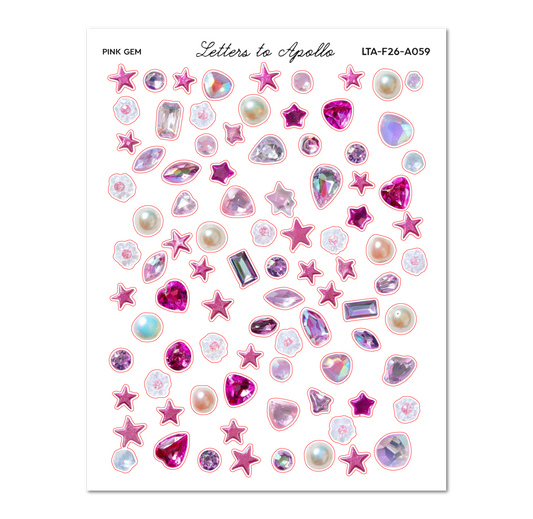 Pink Gems Mini Sticker Sheet