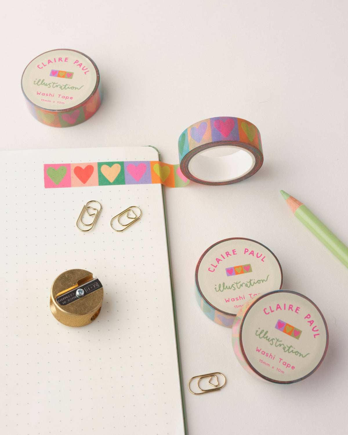 Rainbow Love Hearts Washi Tape