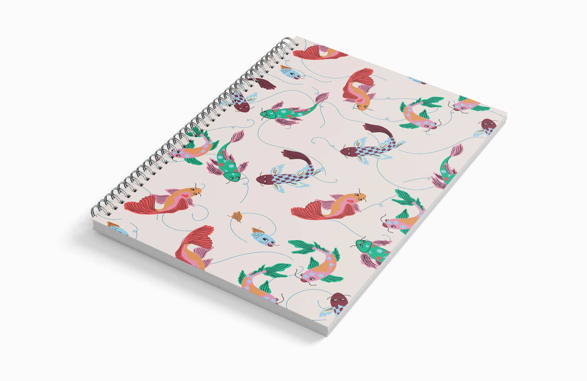Coy Fish Lined A5 Wire-Bound Lined Notebook