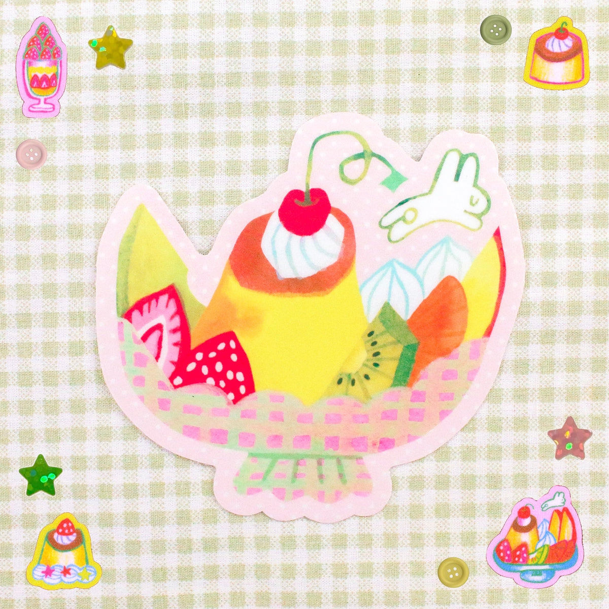 Pudding a la Mode Vinyl Sticker