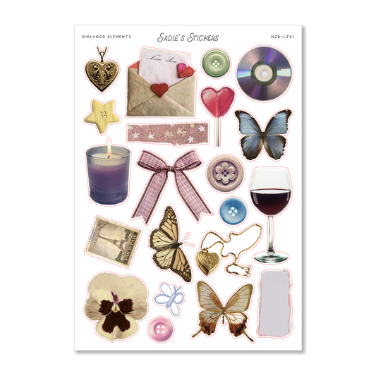 Girlhood Elements • Trinkets & Tidbits Sticker Sheet