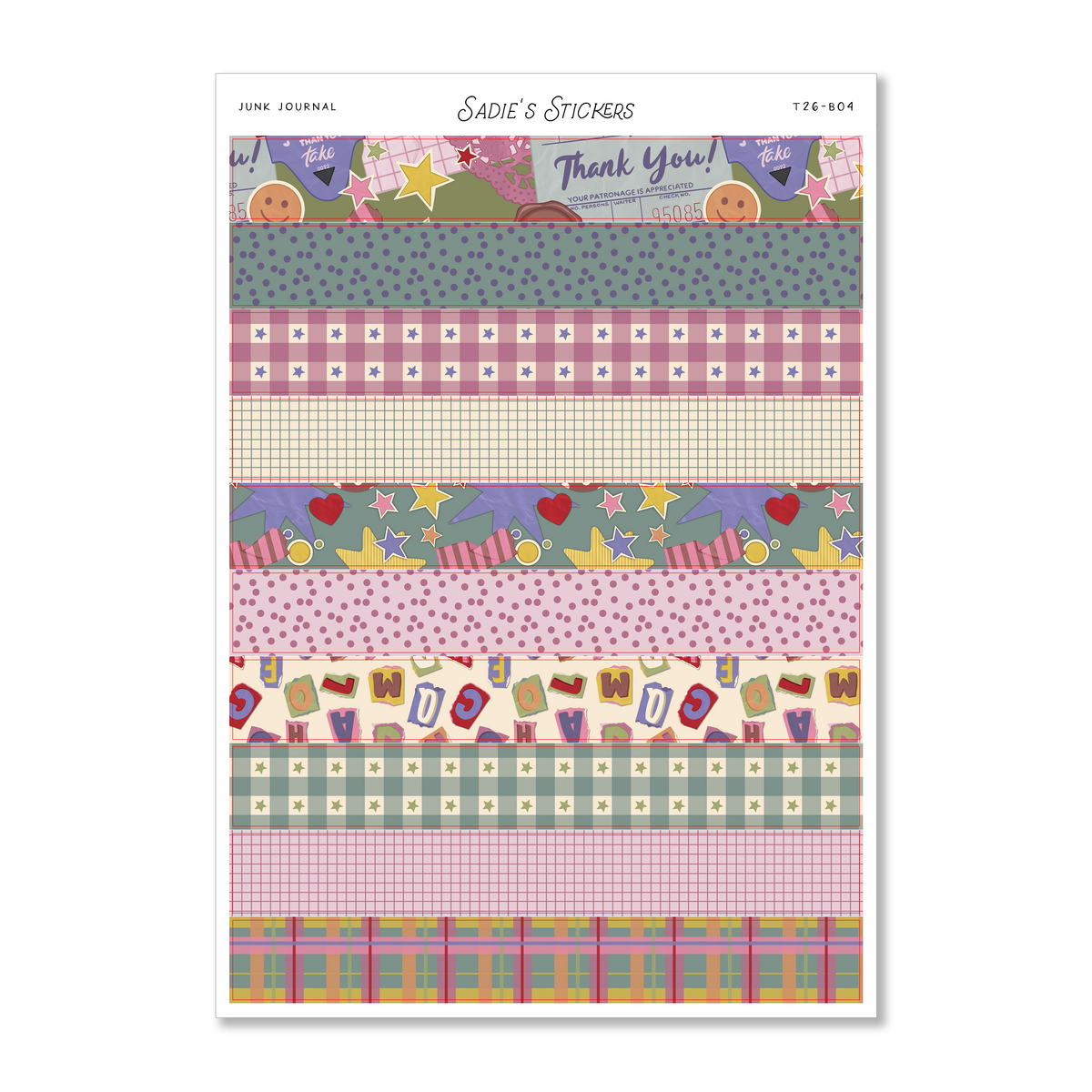 Junk Journal • Scrapbook Washi Strips