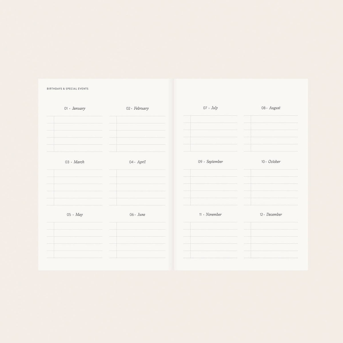 Reverie Linen Undated Planner