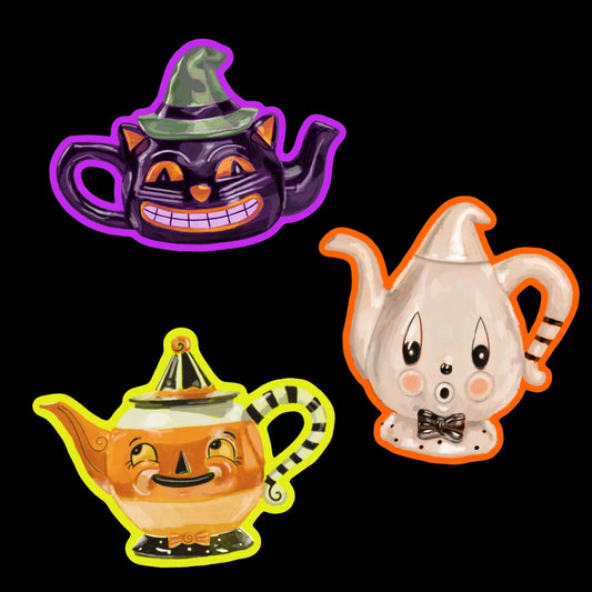 Spooky Teapot Sticker Pack (3)