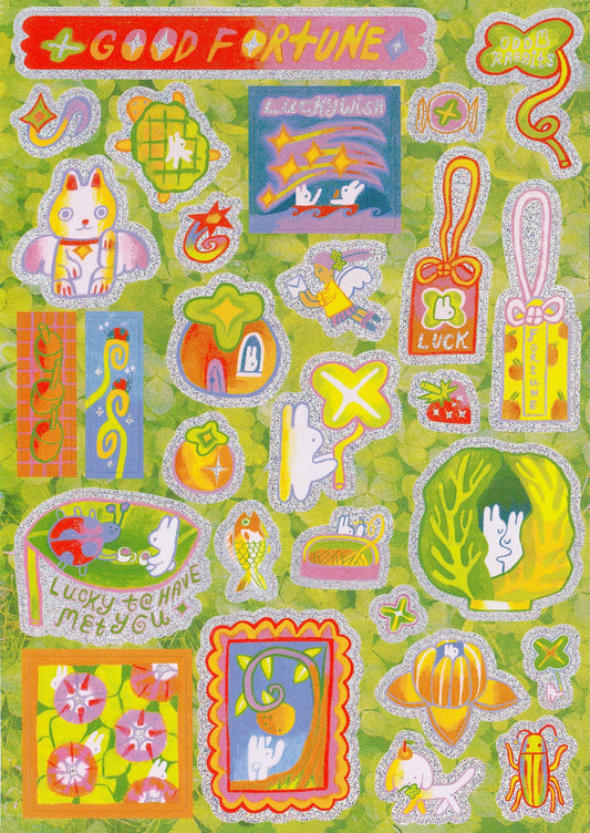 Good Fortune Glitter Sticker Sheet