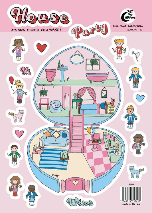 Polly's House Party A5 Sticker Sheet