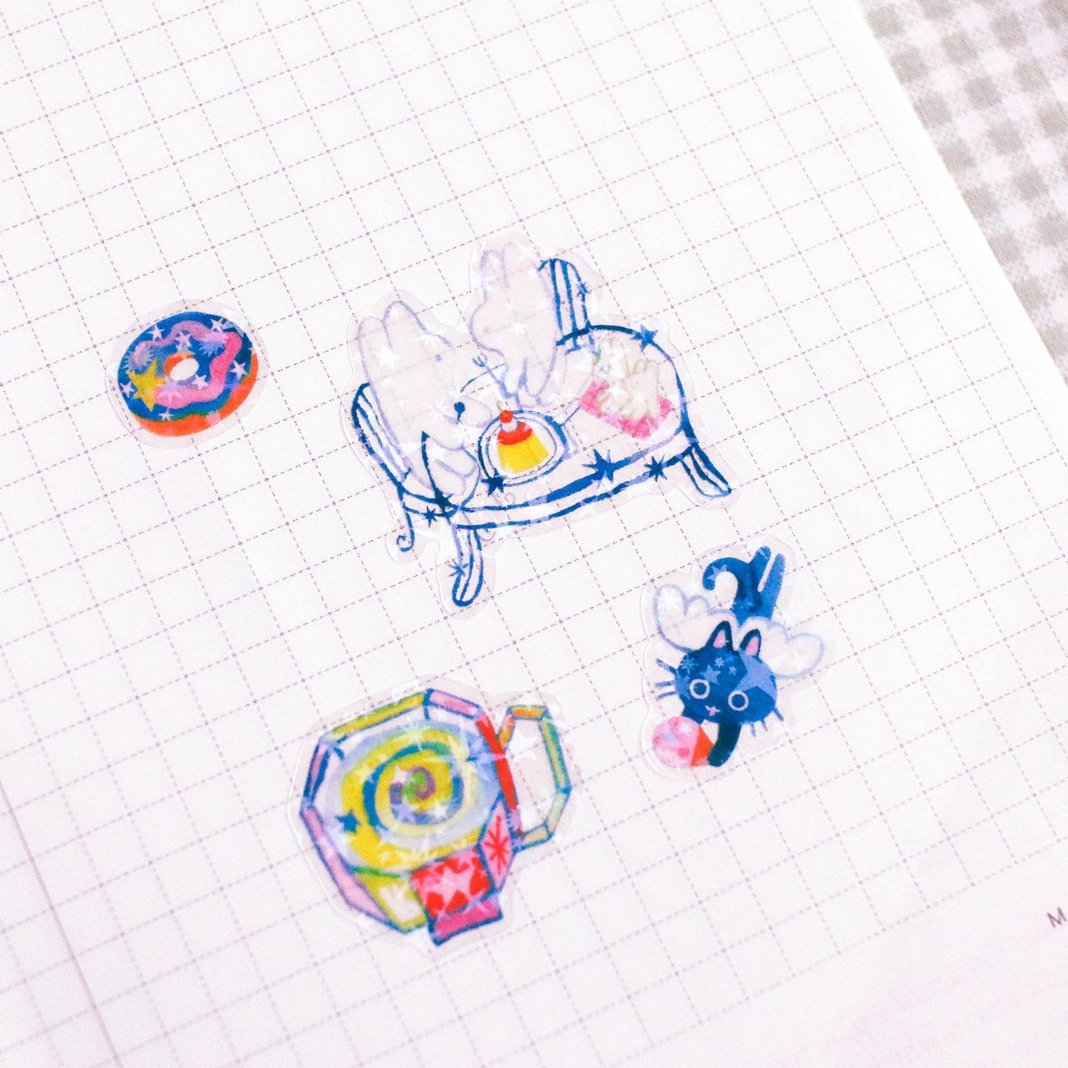 Cosmic Cafe Glitter Sticker Sheet