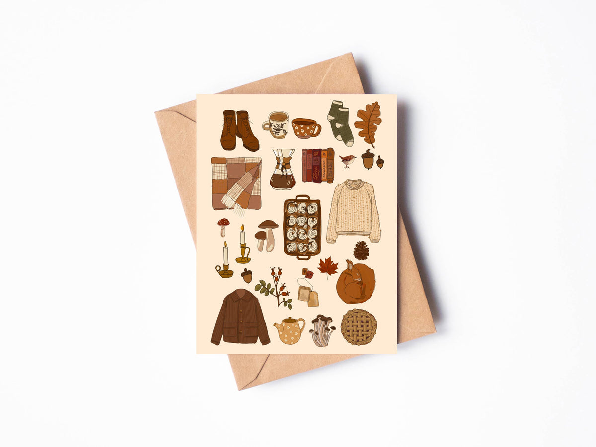 Cozy Autumn Things Greeting Card