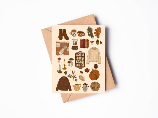 Cozy Autumn Things Greeting Card