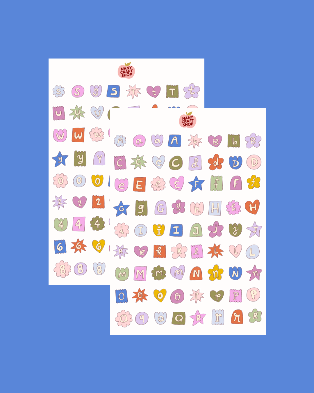 Multicolored Alphabet Sticker Sheet