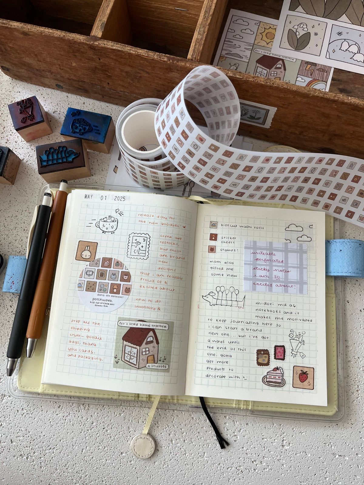 Patchwork Kiss-Cut Sticker Roll