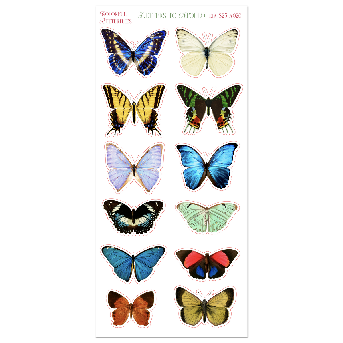 Colorful Butterflies Sticker Sheet