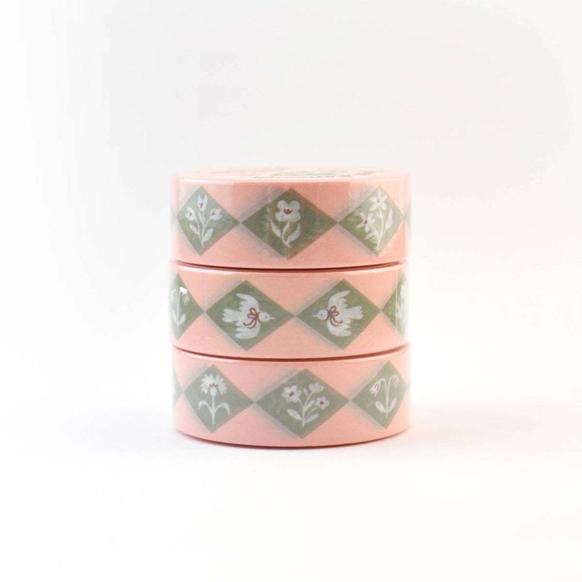 Floral Diamonds Green Washi Tape