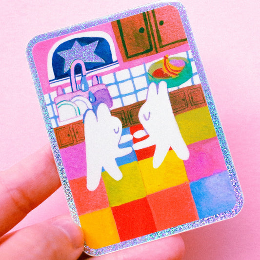 Dancing in the Kitchen Glitter Sticker