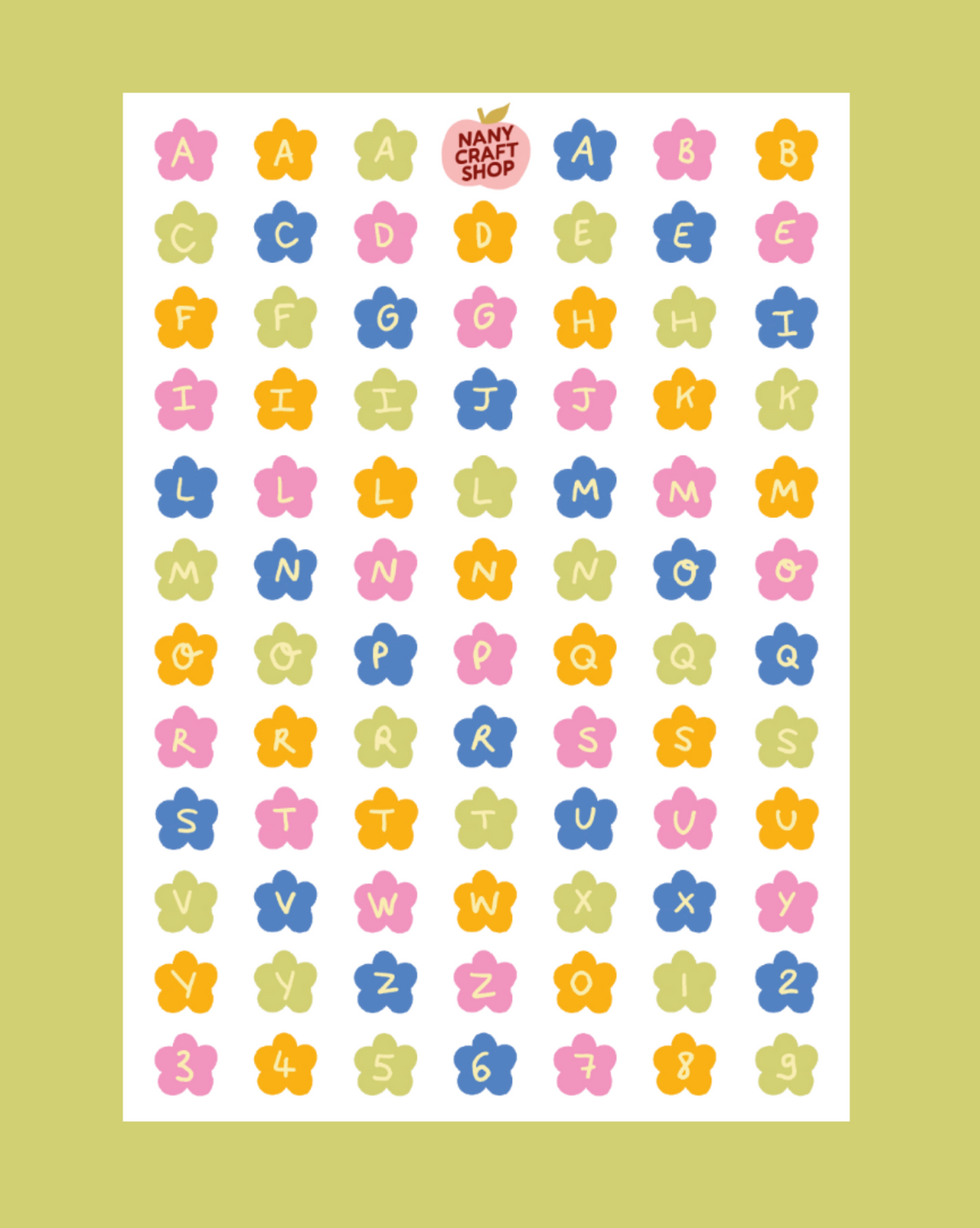 Flower Letter Sticker Sheet