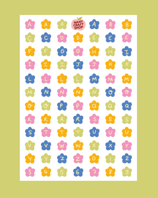 Flower Letter Sticker Sheet