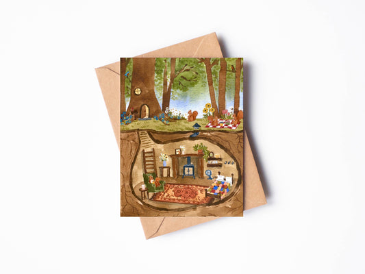 Summer at Squirrel Hollow Greeting Card