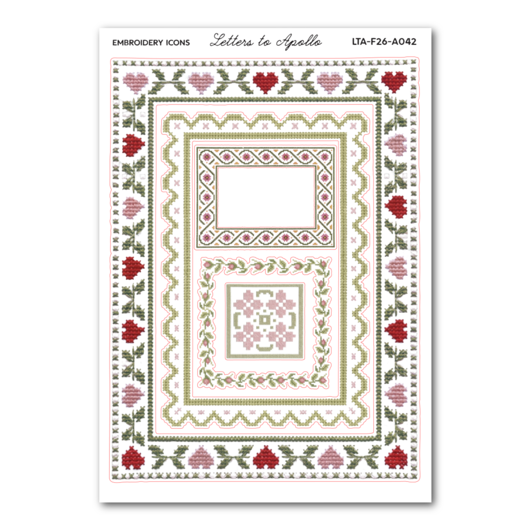 Embroidery Frames Sticker Sheet