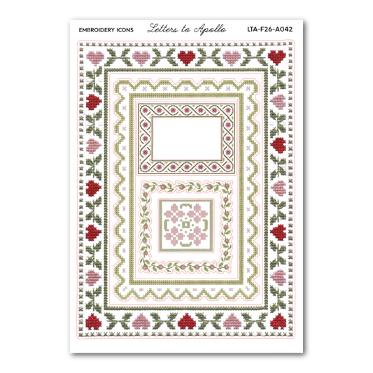 Embroidery Frames Sticker Sheet