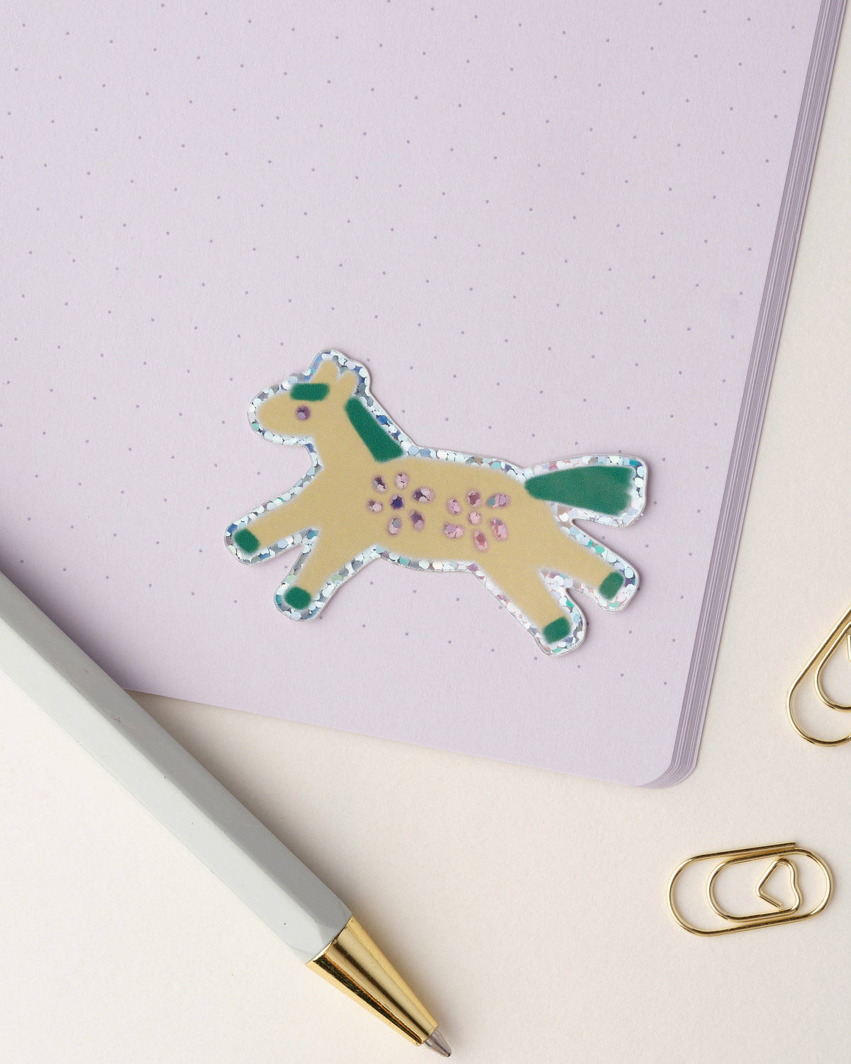 Folk Horse Holographic Sticker