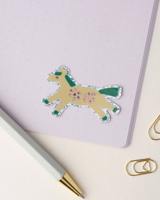 Folk Horse Holographic Sticker