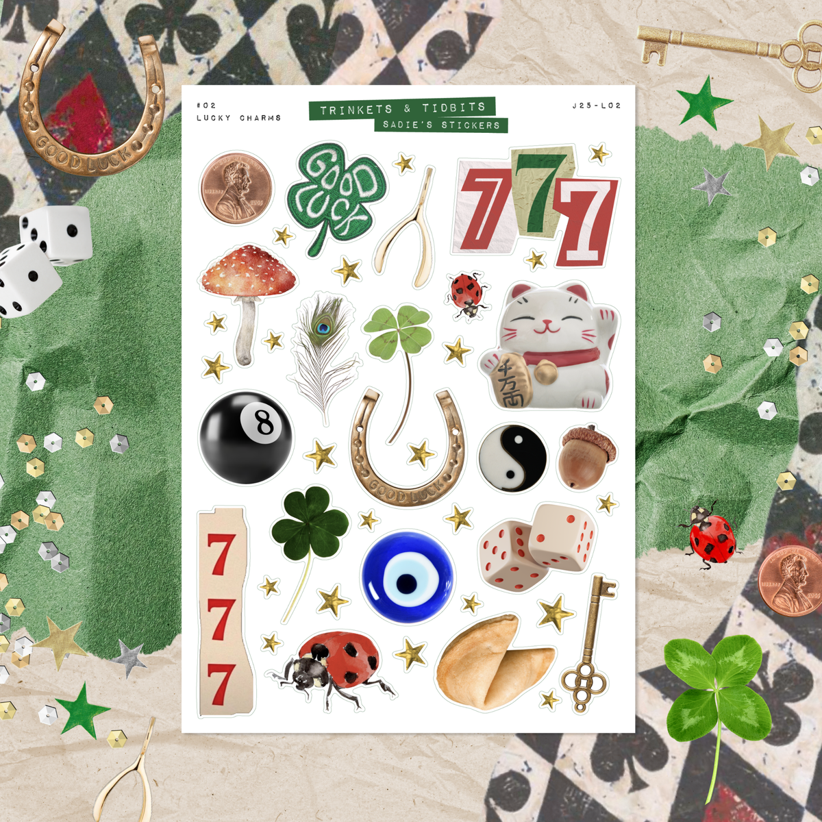 Lucky Charms • Trinkets & Tidbits Deco Sticker Sheet