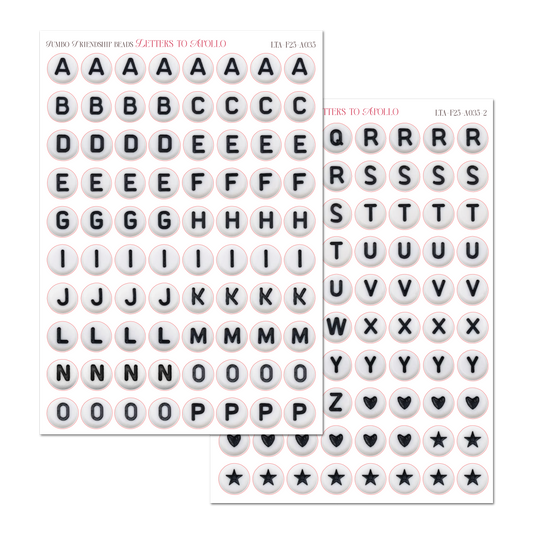 Jumbo Friendship Bead Letters Sticker Sheet