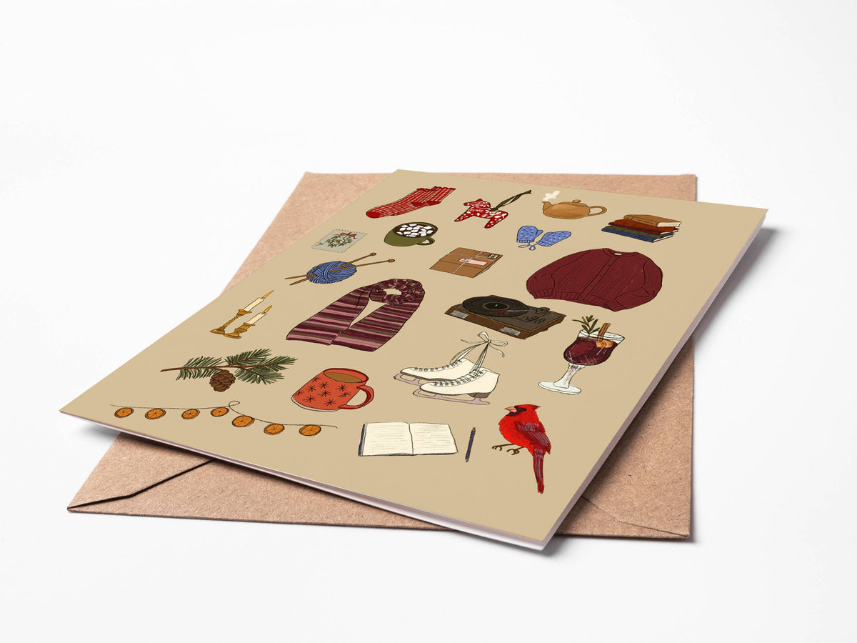 Cozy Winter Things Greeting Card