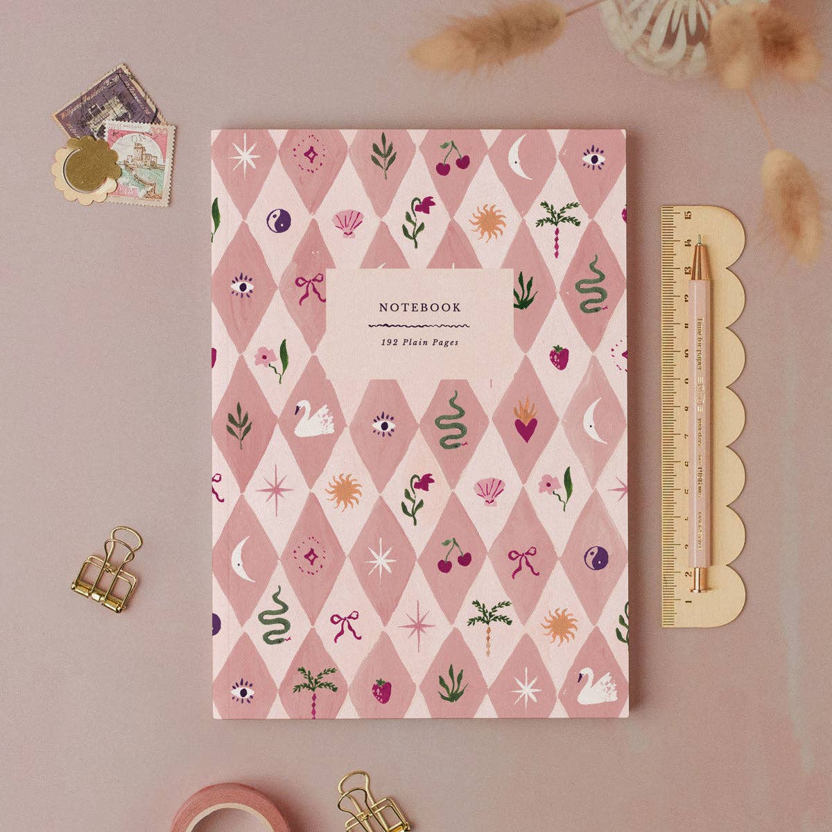 Blush Harlequin Blank Journal