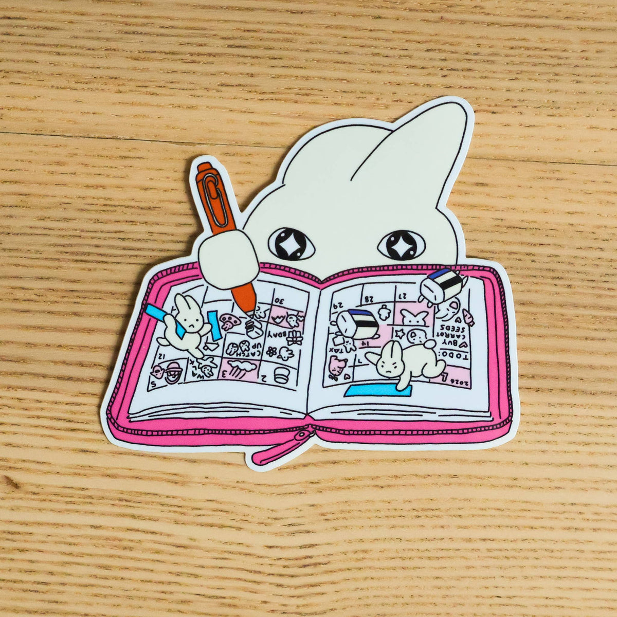 Journaling Bunny Sticker