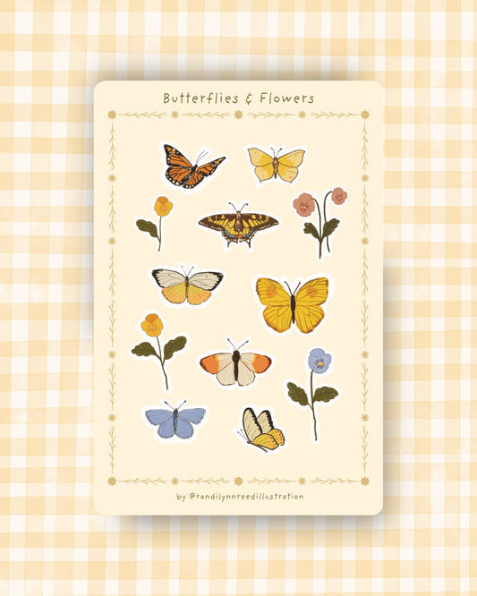 Butterflies & Flowers Sticker Sheet