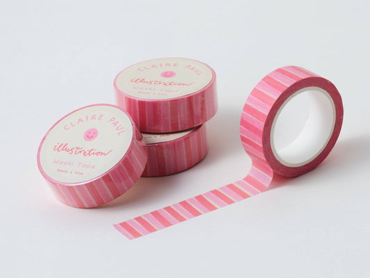 Pink and Red Stripes Washi Tape
