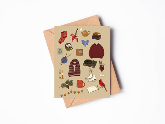 Cozy Winter Things Greeting Card