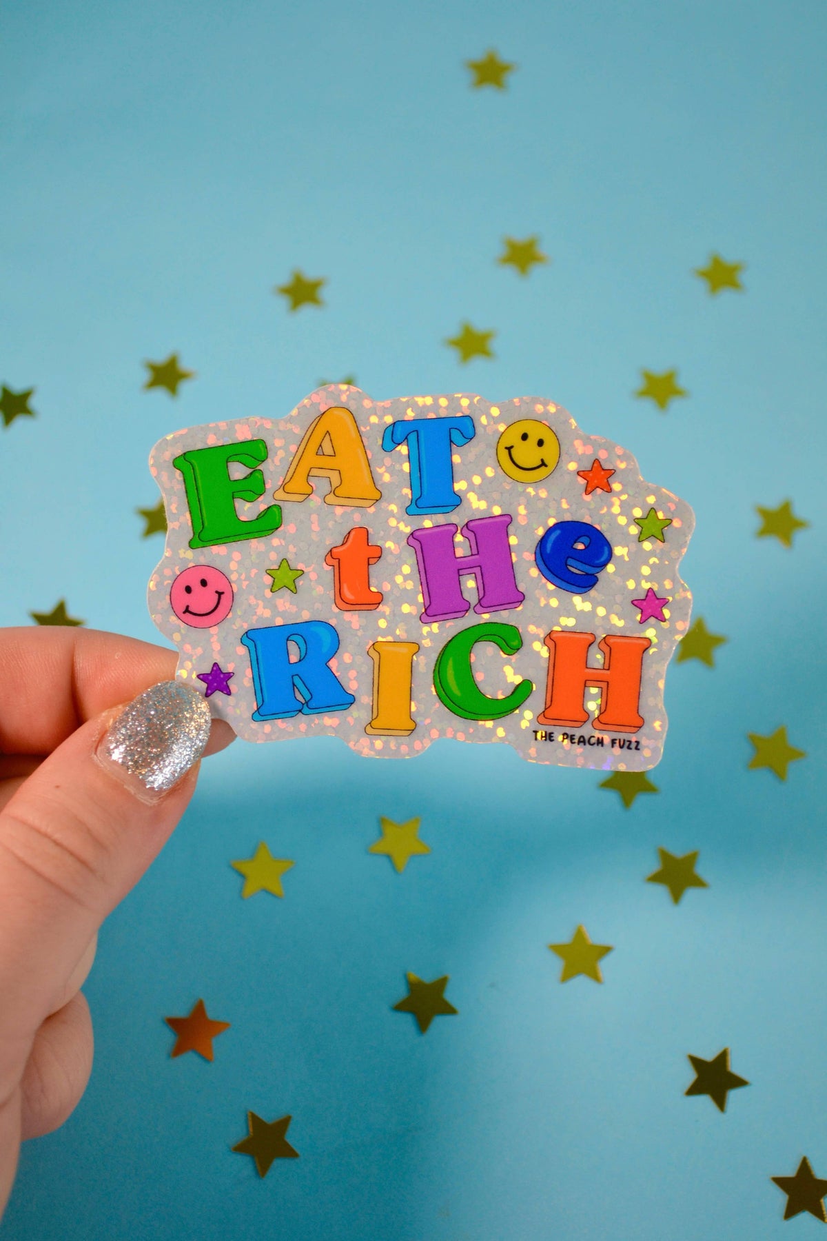 Eat The Rich Glitter Sticker