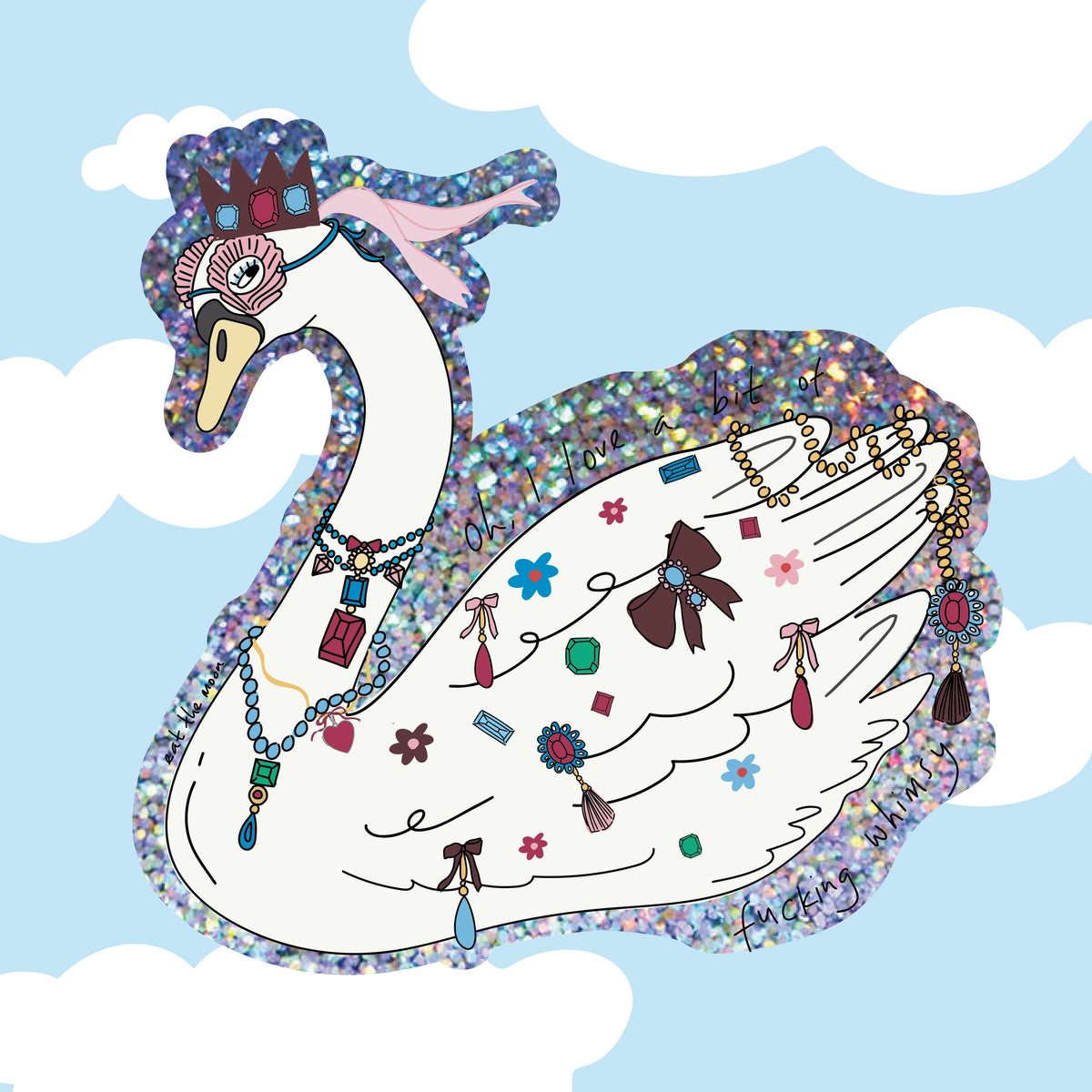 Swan Whimsy Vinyl Sticker