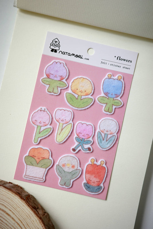 Flowers Felt Sticker Sheet