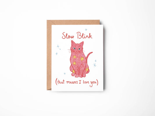 Slow Blink Cat Card